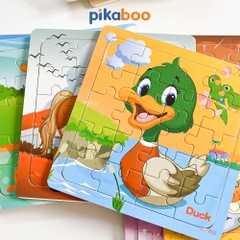 Bộ tranh ghép hình bằng gỗ Pikaboo đa dạng các chủ đề cho bé