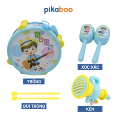 Đồ chơi trung thu bộ trống kèn Pikaboo có mẫu kèm xúc xắc và kèn, chất liệu nhựa an toàn cho trẻ