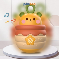 Đồ chơi lật đật gấu phát nhạc Pikaboo, có đèn sáng và âm thanh vui nhộn, chất liệu an toàn cho bé