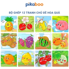 Bộ tranh ghép hình bằng gỗ Pikaboo đa dạng các chủ đề cho bé