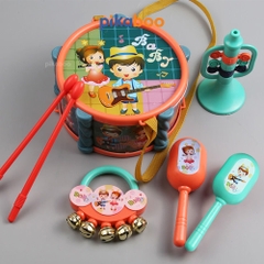 Đồ chơi trung thu bộ trống kèn Pikaboo có mẫu kèm xúc xắc và kèn, chất liệu nhựa an toàn cho trẻ