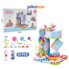 Đồ chơi xếp hình đường ray bánh răng chuyển động Pikaboo