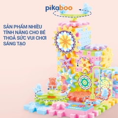 Đồ chơi xếp hình đường ray bánh răng chuyển động Pikaboo