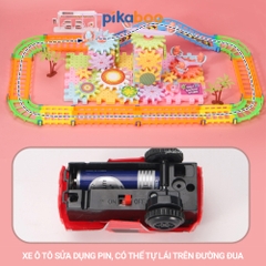 Đồ chơi xếp hình đường ray bánh răng chuyển động Pikaboo