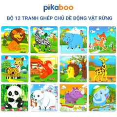 Bộ tranh ghép hình bằng gỗ Pikaboo đa dạng các chủ đề cho bé