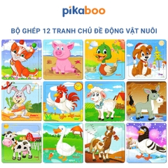 Bộ tranh ghép hình bằng gỗ Pikaboo đa dạng các chủ đề cho bé