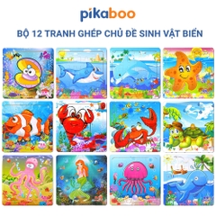 Bộ tranh ghép hình bằng gỗ Pikaboo đa dạng các chủ đề cho bé