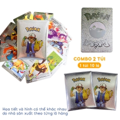 Thẻ bài Pokemon bộ 10 thẻ bài màu vàng kim cao cấp