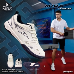 GIÀY BÓNG BÀN MIRA trắng viền xanh