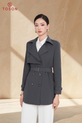 91001 - Măng tô kaki tà bong thắt đai eo