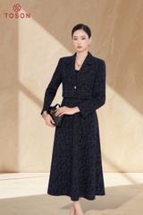 B8410T95 - Bộ u mì xanh than: Vest lửng + Đầm A nhẹ