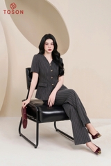 B8243K95 - Bộ đũi kẻ ghi chì: Áo đờ mi + Quần