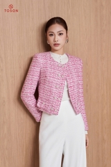 82919P95 - Áo vest ngắn dạ tweet hồng sen