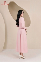 B8358P65 - Bộ tweet hồng cổ đính nơ: Vest + Cvay