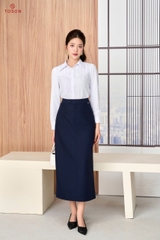 12080W06 - Áo cổ đức dài tay bấu mí cổ