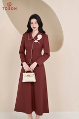 B8362N65 - Bộ tweet cam đất: Vest hoa cài + CV xòe