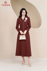 B8362N65 - Bộ tweet cam đất: Vest hoa cài + CV xòe