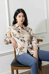23525X81- Quần xanh baggi, cạp sẻ V thắt đai cá tính trượt hàn.