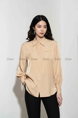 23042B51- Quần đen dáng baggi cạp phối cả 2 bên trượt hàn.