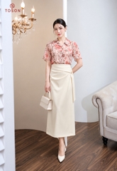 34058 - Chân váy linen cách điệu nơ (SXTN)