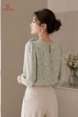13168 - Áo lụa vai đính nơ hoa (Limitted)