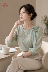 13168 - Áo lụa vai đính nơ hoa (Limitted)