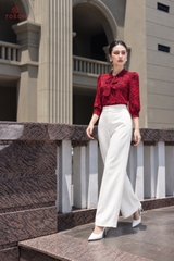 21038E96 - Quần dáng suông, tuýp si kem