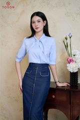 JDC01 - Chân váy bò denim lé phối