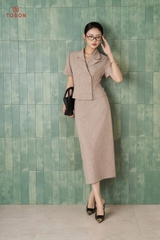 B1307N35 - Bộ CS đũi nhật nâu: Đờ mi + Chân váy