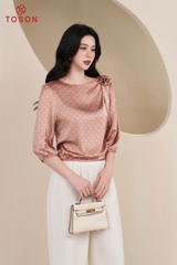 13168 - Áo lụa vai đính nơ hoa (Limitted)