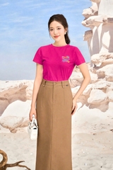 AP133 - Áo phông croptop, dáng ôm, in chữ hoa nhỏ