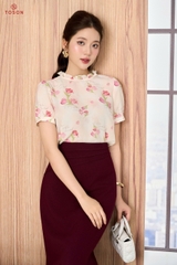 14140 - Áo lụa, đính nơ hoa