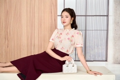 14140 - Áo lụa, đính nơ hoa