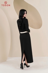 B8306 - Bộ tweet: Vest ngắn đính hoa+ C.Váy dài