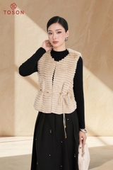 89001 - Áo lông tầng sát nách thắt đai eo