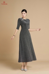 49918B95 - Đầm tay lỡ kim tuyến ánh bạc