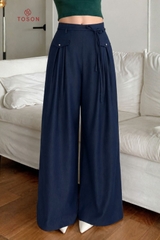 21050X66 - Quần denim xanh than phối nắp túi