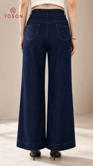 21051X66 - Quần denim suông diễu chỉ bò
