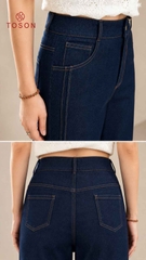 21051X66 - Quần denim suông diễu chỉ bò