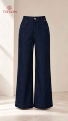 21051X66 - Quần denim suông diễu chỉ bò