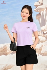 AP233 - Áo phông croptop, dáng ôm, in chữ Hello