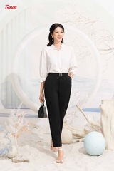 23004B62 - Quần đen baggi cạp liền thắt đai, tuýp si.