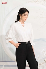 23004B62 - Quần đen baggi cạp liền thắt đai, tuýp si.