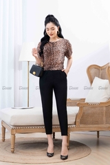 23011B52 - Quần dáng Baggi đen, Tuýp si túi chéo 2 ly.