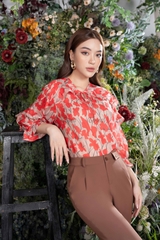 23510E51- Quần Baggi be nâu, cạp phối lắp túi giả cá tính- trượt hàn.