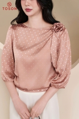 13168 - Áo lụa vai đính nơ hoa (Limitted)