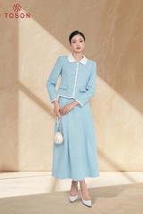 B8370X95 - Bộ tweet xanh: Vest + C.váy xòe