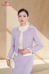 B8306 - Bộ tweet: Vest ngắn đính hoa+ C.Váy dài