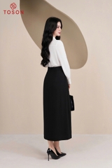 33036B65 - Chân váy carolan gân, xếp ly lệch