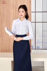 12080W06 - Áo cổ đức dài tay bấu mí cổ